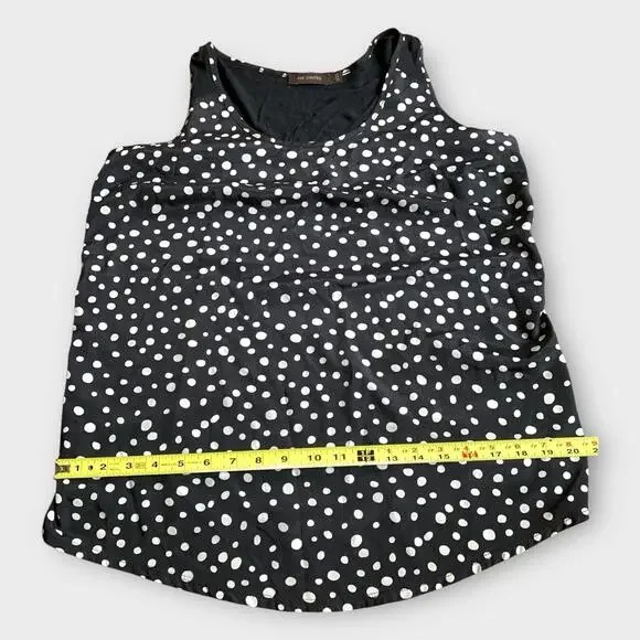 The Limited Polka Dot Sleeveless Top Black White Large Top Sheer Back Everyday - Picture 5 of 9
